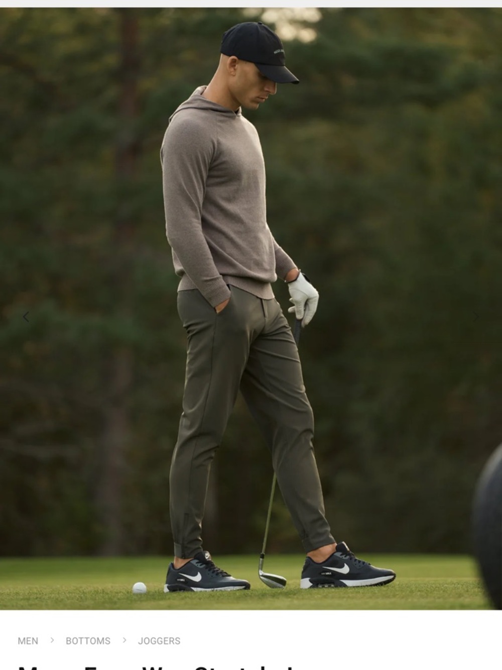 Macade Gold men’s Moss Four-Way Stretch Jogger Men's Olive Green Jogger Pants 36